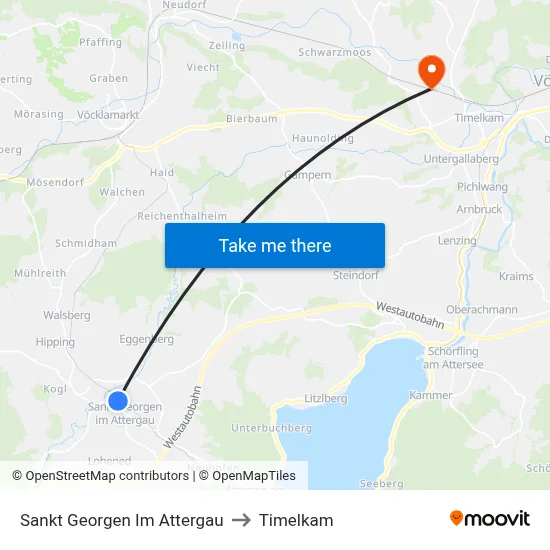 Sankt Georgen Im Attergau to Timelkam map