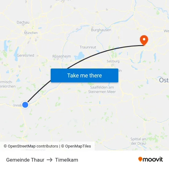 Gemeinde Thaur to Timelkam map