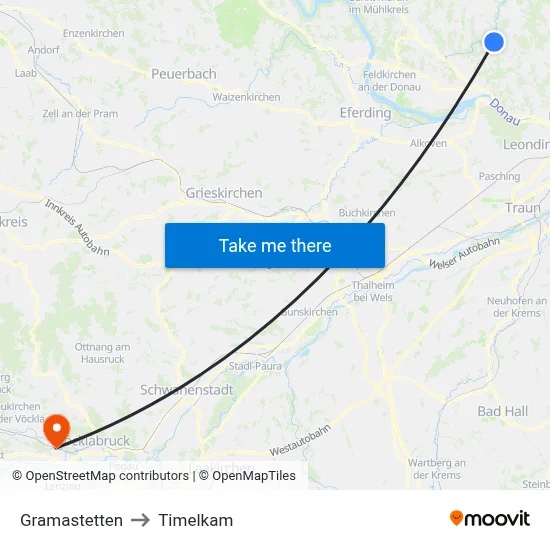 Gramastetten to Timelkam map