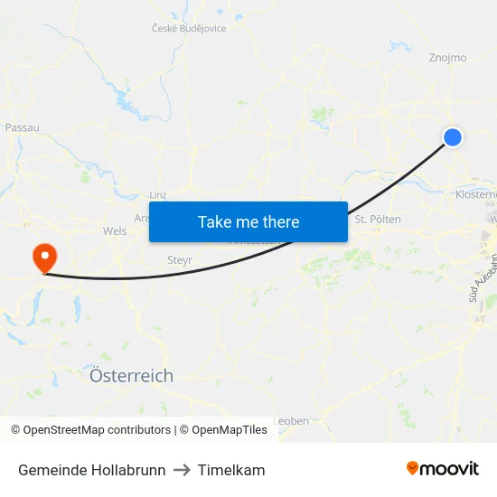 Gemeinde Hollabrunn to Timelkam map