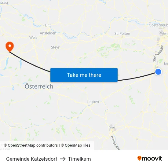 Gemeinde Katzelsdorf to Timelkam map