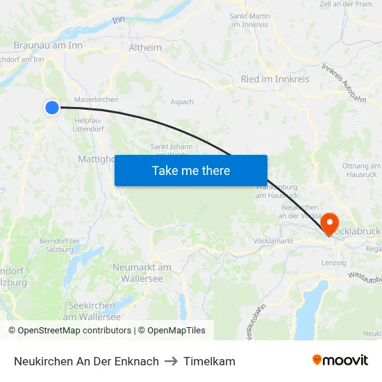 Neukirchen An Der Enknach to Timelkam map
