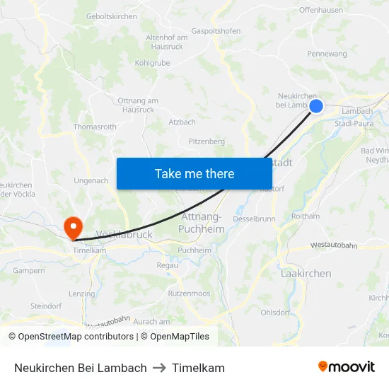Neukirchen Bei Lambach to Timelkam map