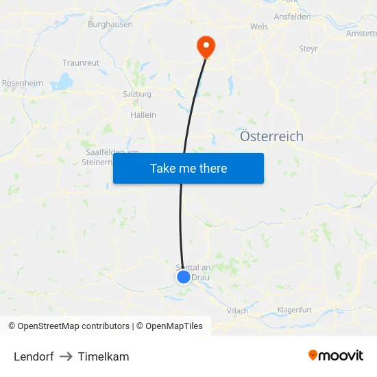 Lendorf to Timelkam map