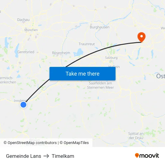 Gemeinde Lans to Timelkam map
