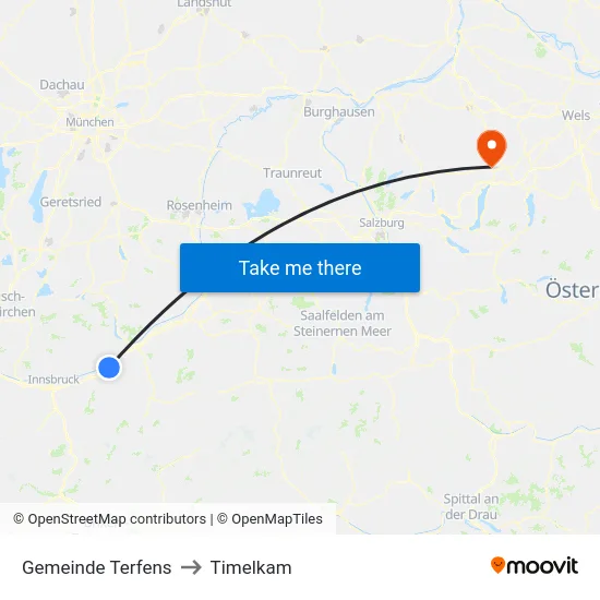 Gemeinde Terfens to Timelkam map