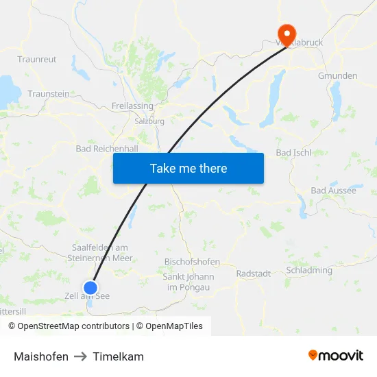 Maishofen to Timelkam map