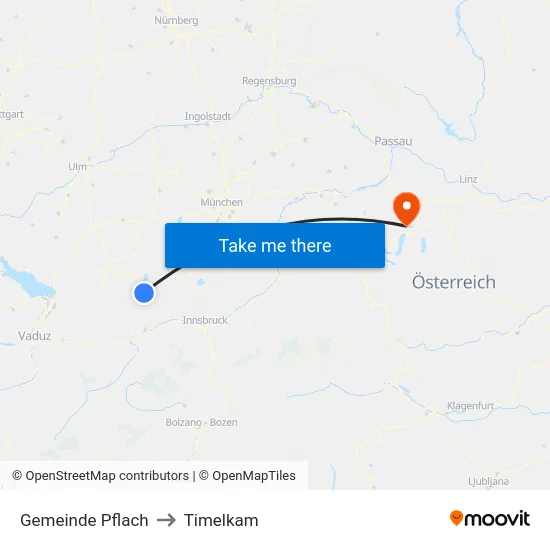 Gemeinde Pflach to Timelkam map