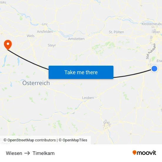 Wiesen to Timelkam map