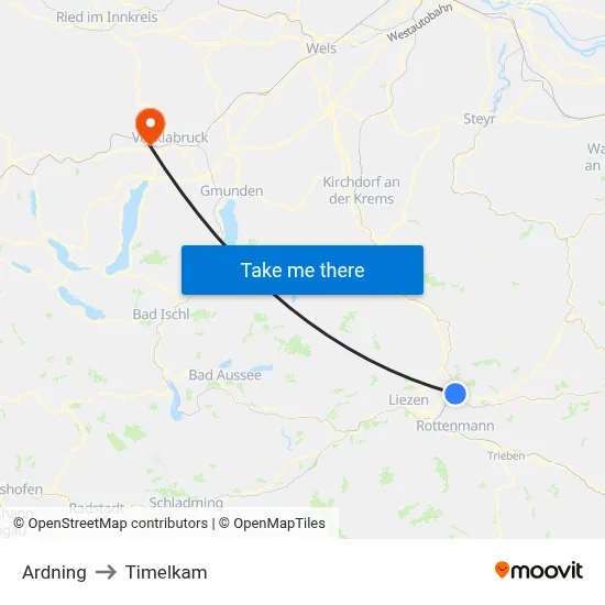 Ardning to Timelkam map