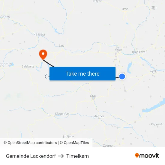 Gemeinde Lackendorf to Timelkam map