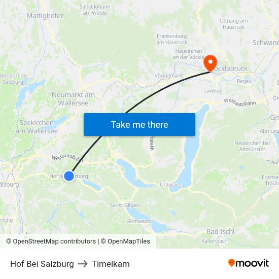 Hof Bei Salzburg to Timelkam map