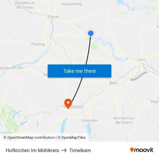 Hofkirchen Im Mühlkreis to Timelkam map