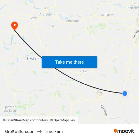 Großwilfersdorf to Timelkam map