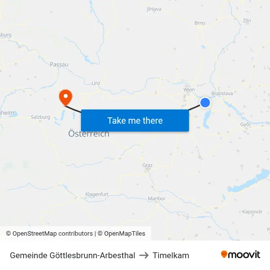 Gemeinde Göttlesbrunn-Arbesthal to Timelkam map
