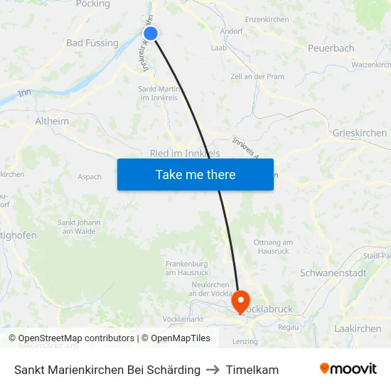Sankt Marienkirchen Bei Schärding to Timelkam map