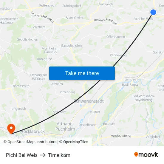 Pichl Bei Wels to Timelkam map
