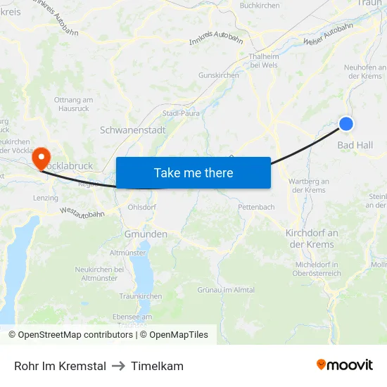 Rohr Im Kremstal to Timelkam map