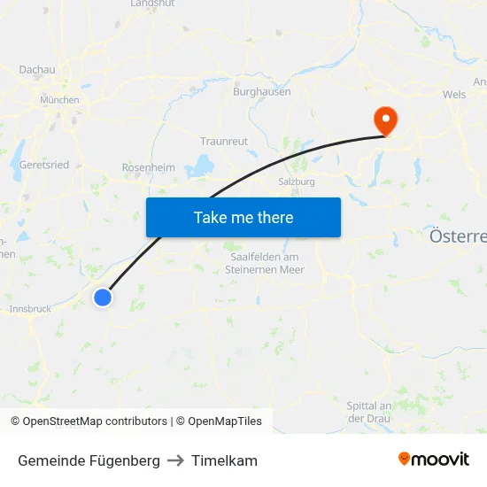 Gemeinde Fügenberg to Timelkam map