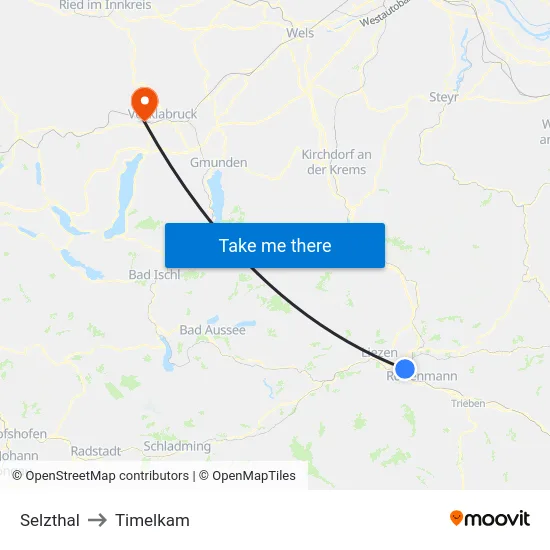 Selzthal to Timelkam map