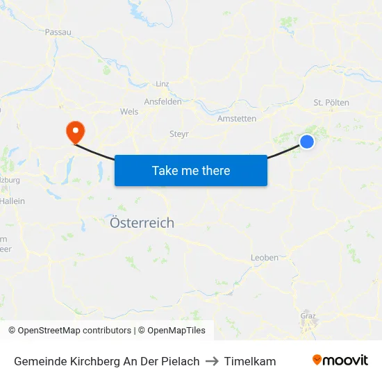 Gemeinde Kirchberg An Der Pielach to Timelkam map