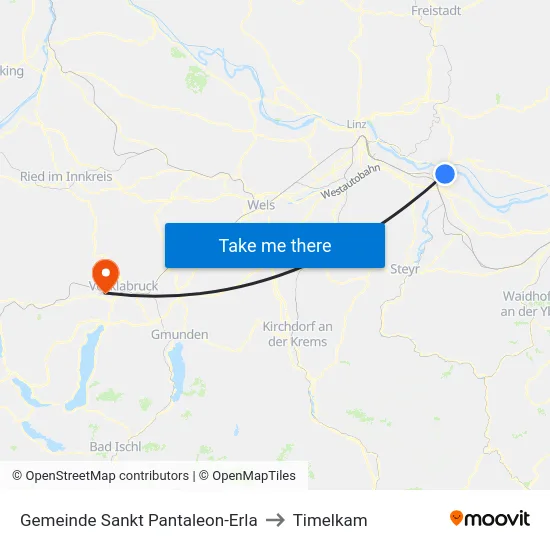 Gemeinde Sankt Pantaleon-Erla to Timelkam map