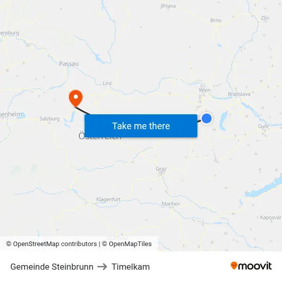 Gemeinde Steinbrunn to Timelkam map