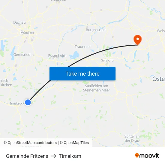 Gemeinde Fritzens to Timelkam map