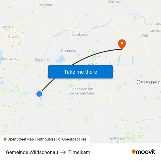 Gemeinde Wildschönau to Timelkam map