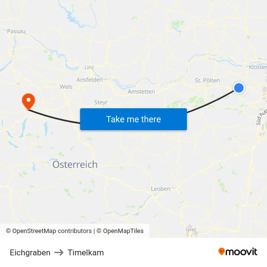 Eichgraben to Timelkam map