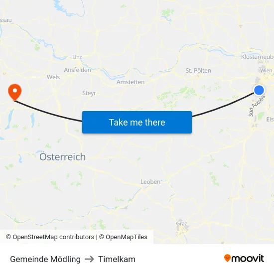 Gemeinde Mödling to Timelkam map