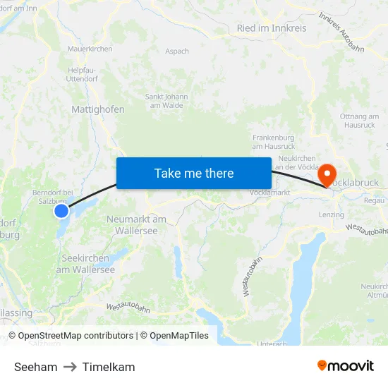 Seeham to Timelkam map