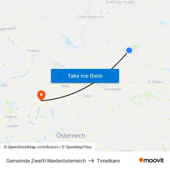 Gemeinde Zwettl-Niederösterreich to Timelkam map