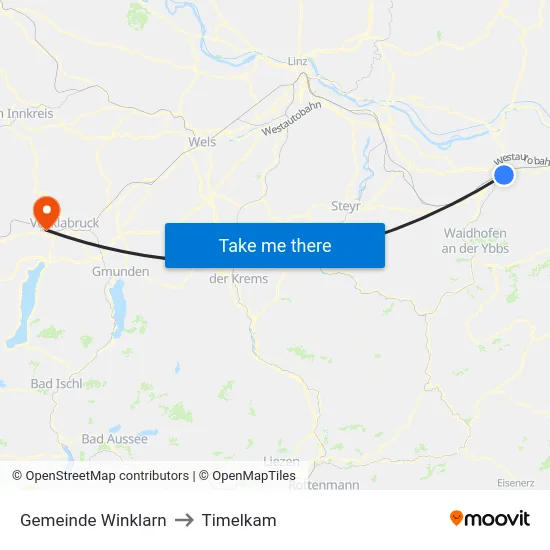 Gemeinde Winklarn to Timelkam map