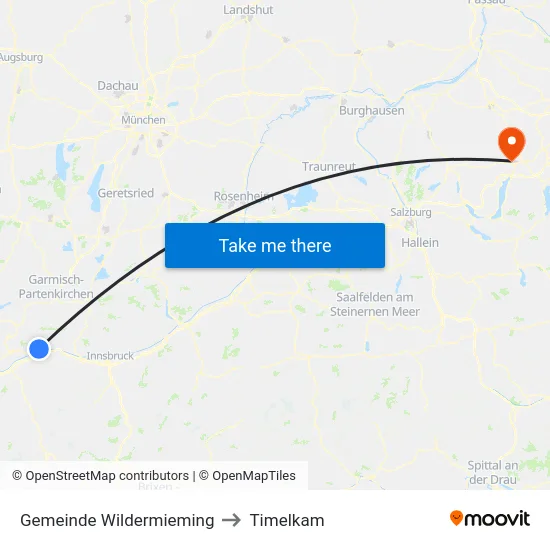 Gemeinde Wildermieming to Timelkam map