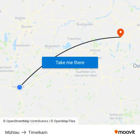 Mühlau to Timelkam map