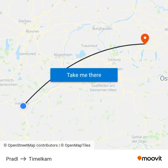 Pradl to Timelkam map