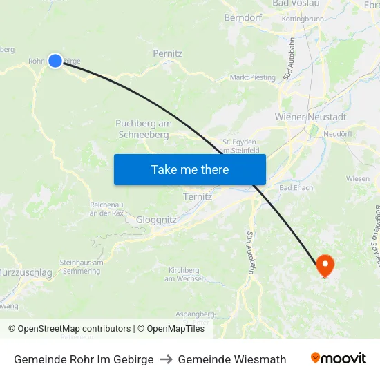 Gemeinde Rohr Im Gebirge to Gemeinde Wiesmath map