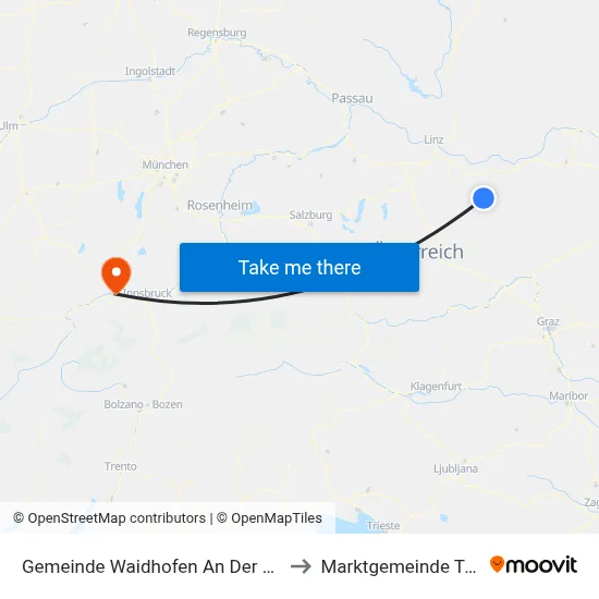 Gemeinde Waidhofen An Der Ybbs to Marktgemeinde Telfs map