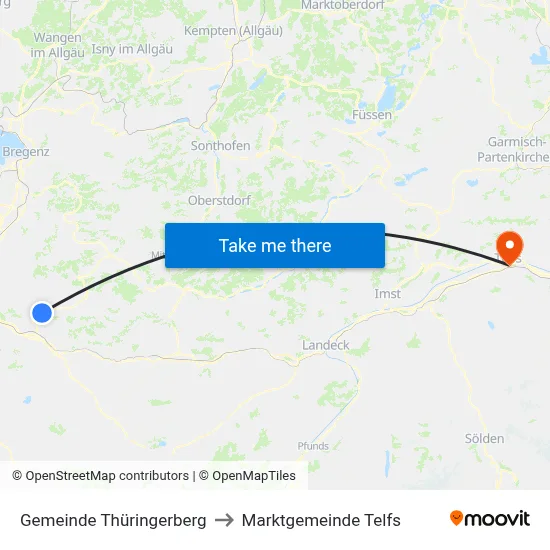 Gemeinde Thüringerberg to Marktgemeinde Telfs map