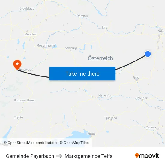 Gemeinde Payerbach to Marktgemeinde Telfs map