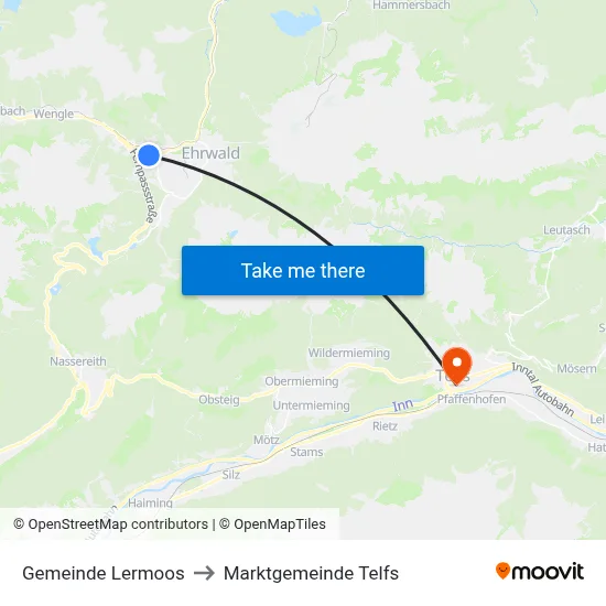 Gemeinde Lermoos to Marktgemeinde Telfs map