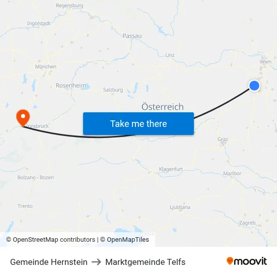 Gemeinde Hernstein to Marktgemeinde Telfs map