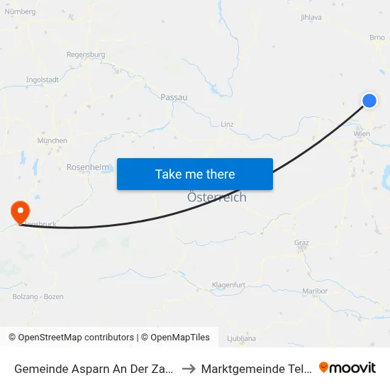 Gemeinde Asparn An Der Zaya to Marktgemeinde Telfs map