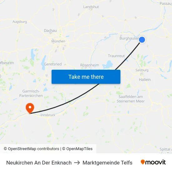 Neukirchen An Der Enknach to Marktgemeinde Telfs map