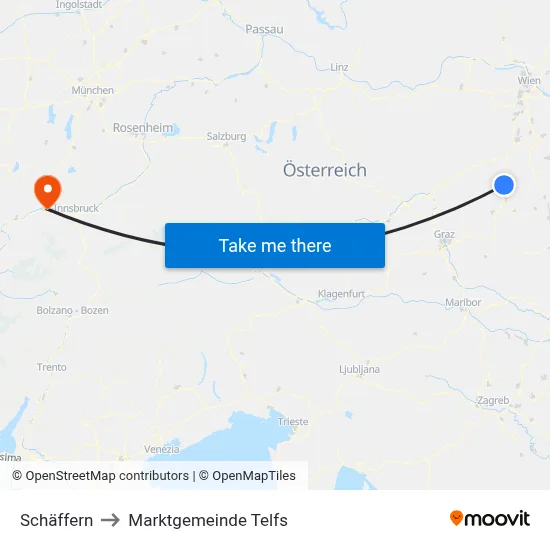 Schäffern to Marktgemeinde Telfs map