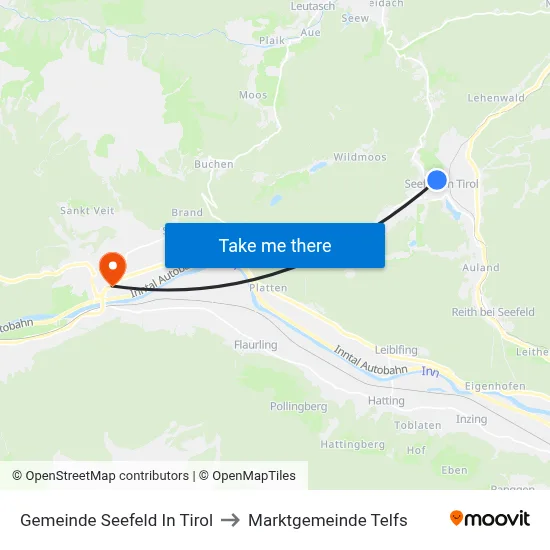 Gemeinde Seefeld In Tirol to Marktgemeinde Telfs map