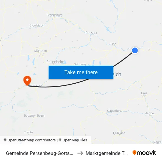 Gemeinde Persenbeug-Gottsdorf to Marktgemeinde Telfs map