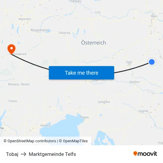 Tobaj to Marktgemeinde Telfs map