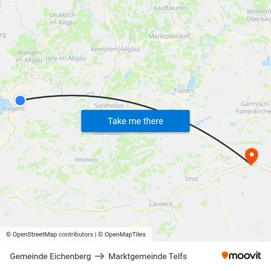 Gemeinde Eichenberg to Marktgemeinde Telfs map